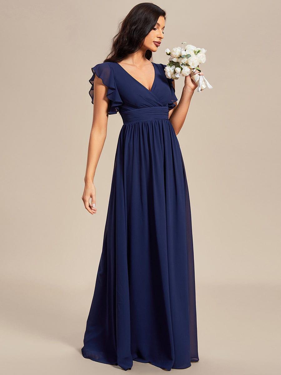 Robe Demoiselle d’Honneur Longue en Mousseline Dos Ouvert Élégant
