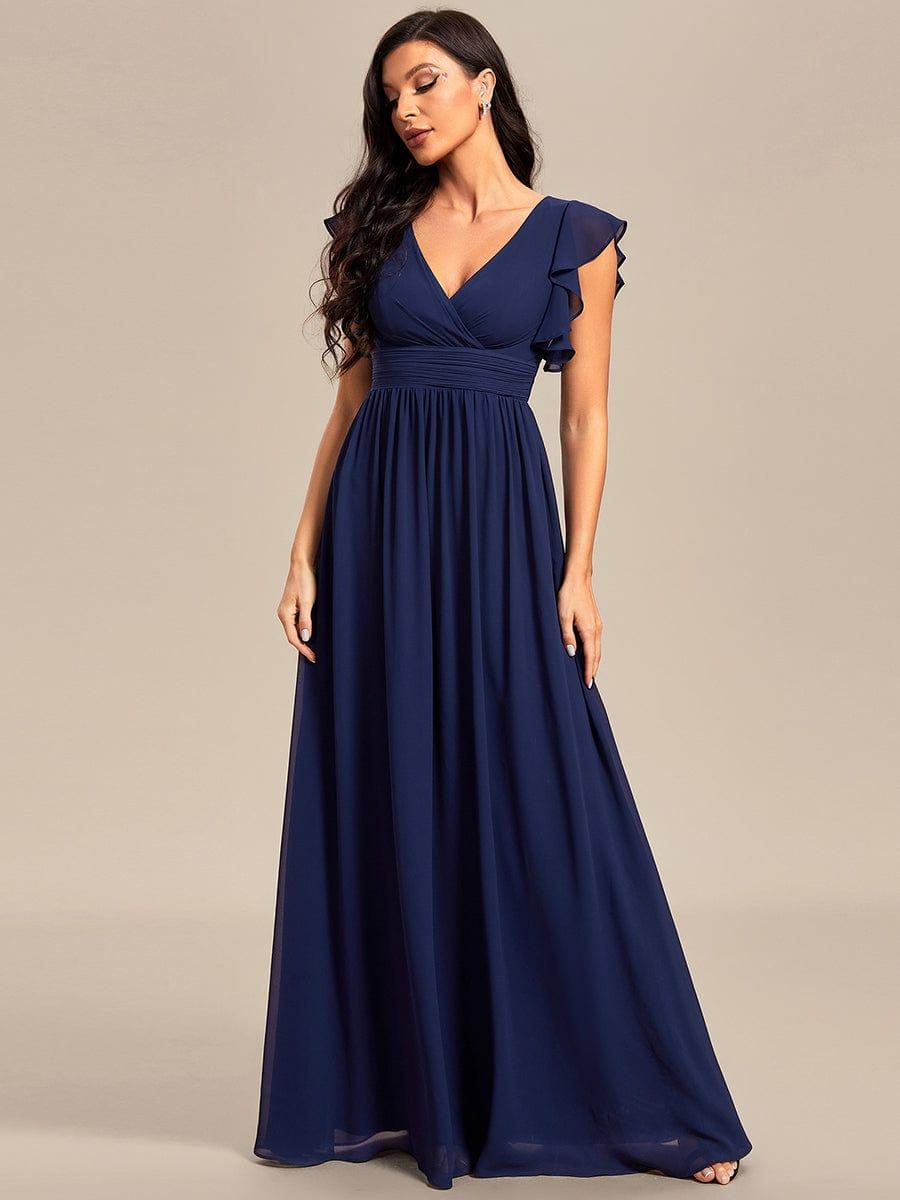 Robe Demoiselle d’Honneur Longue en Mousseline Dos Ouvert Élégant