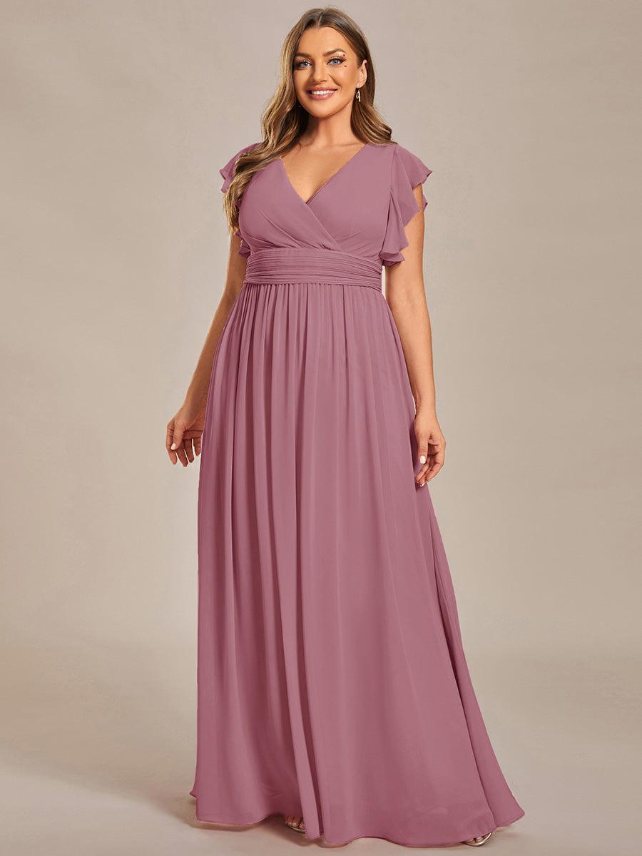 Robe Demoiselle d’Honneur Longue en Mousseline Dos Ouvert Élégant