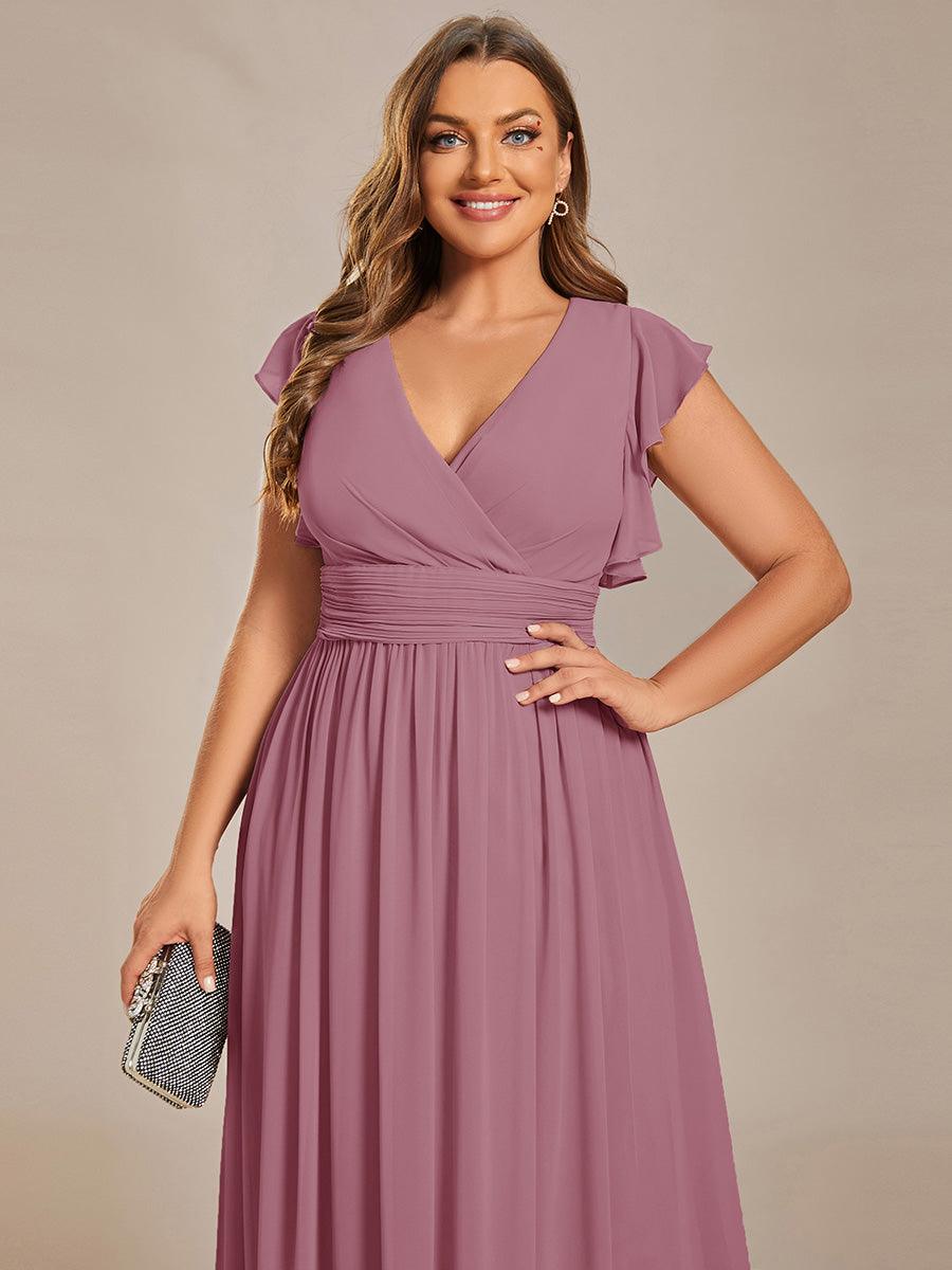 Robe Demoiselle d’Honneur Longue en Mousseline Dos Ouvert Élégant