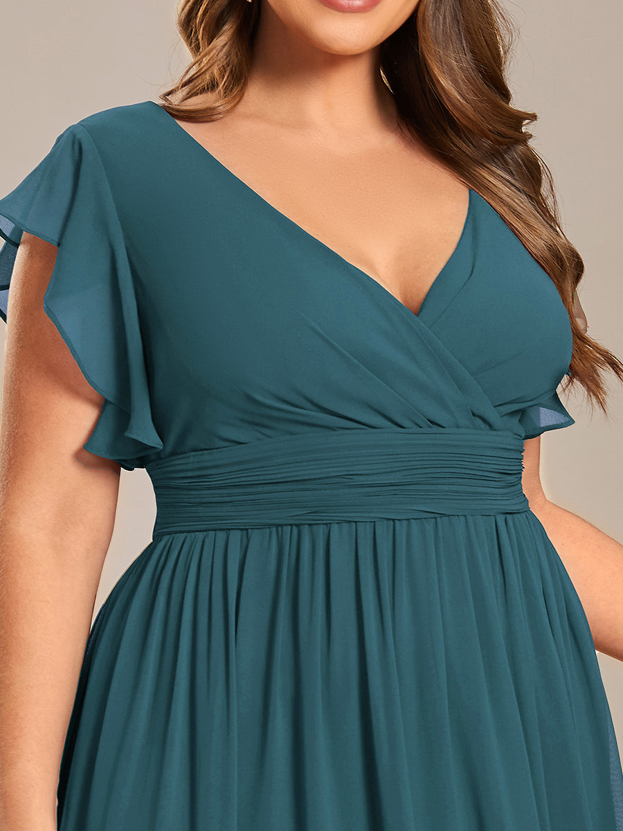Robe Demoiselle d’Honneur Longue en Mousseline Dos Ouvert Élégant