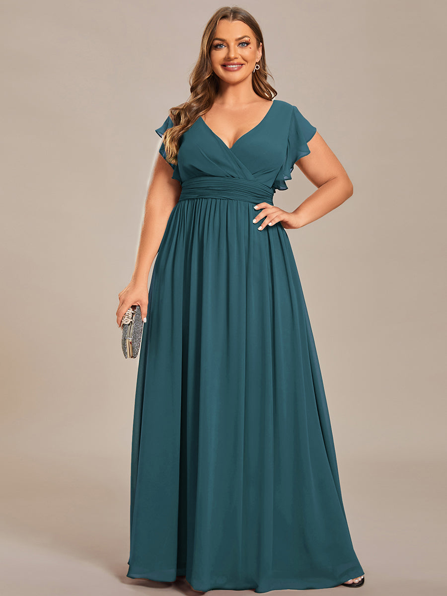 Robe Demoiselle d’Honneur Longue en Mousseline Dos Ouvert Élégant