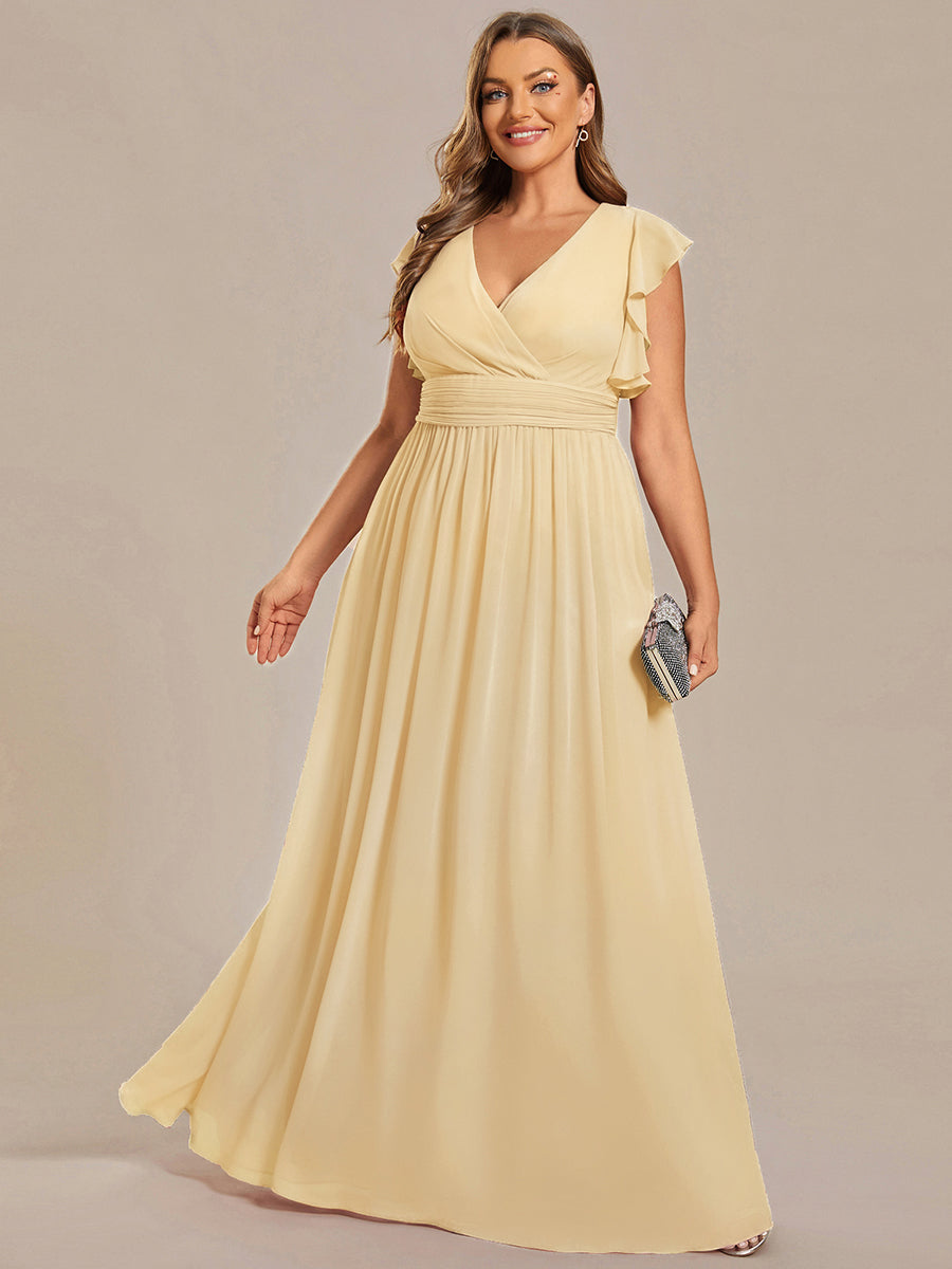 Robe Demoiselle d’Honneur Longue en Mousseline Dos Ouvert Élégant