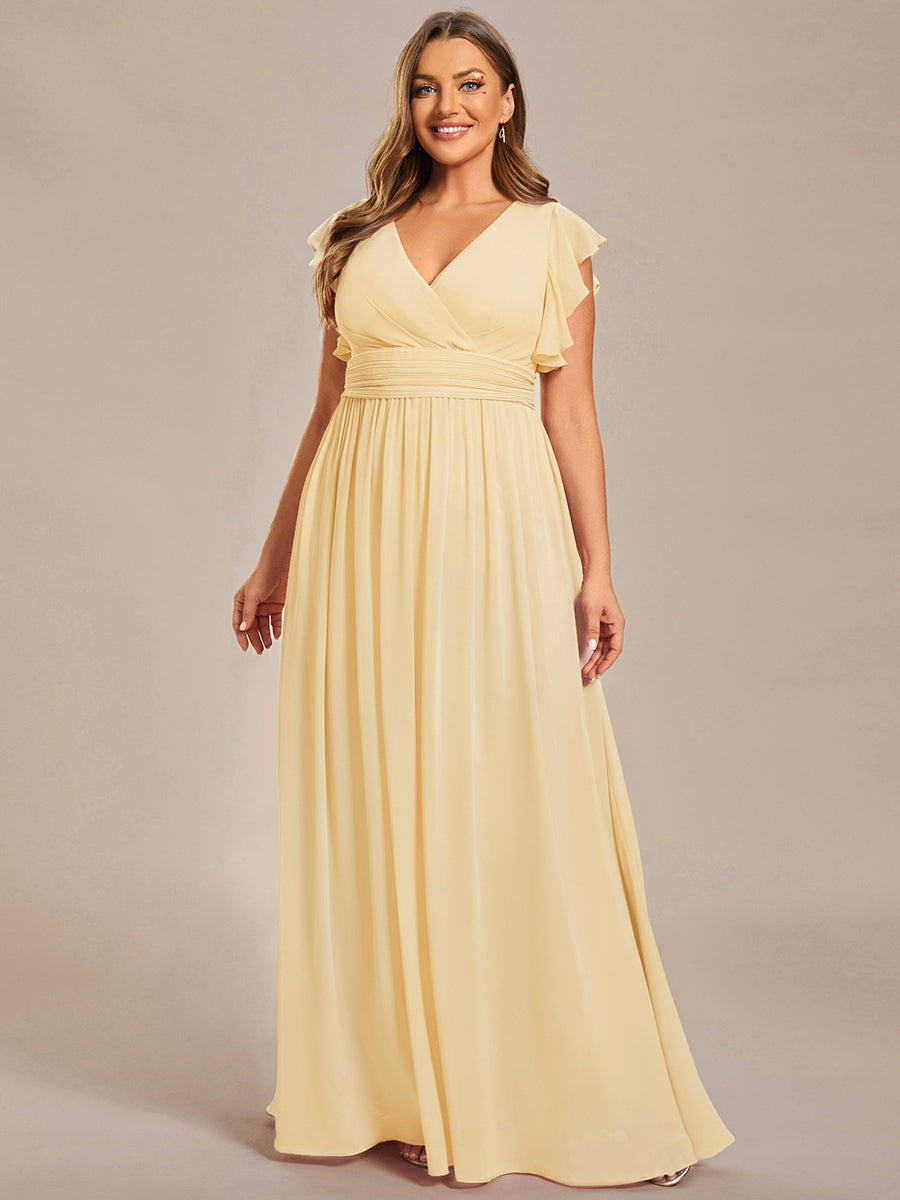 Robe Demoiselle d’Honneur Longue en Mousseline Dos Ouvert Élégant