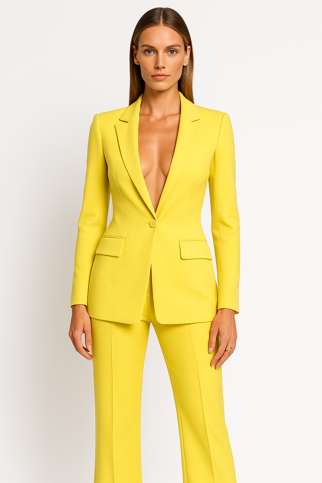 Ensemble Tailleur Femme – Blazer Décolleté Profond Élégant