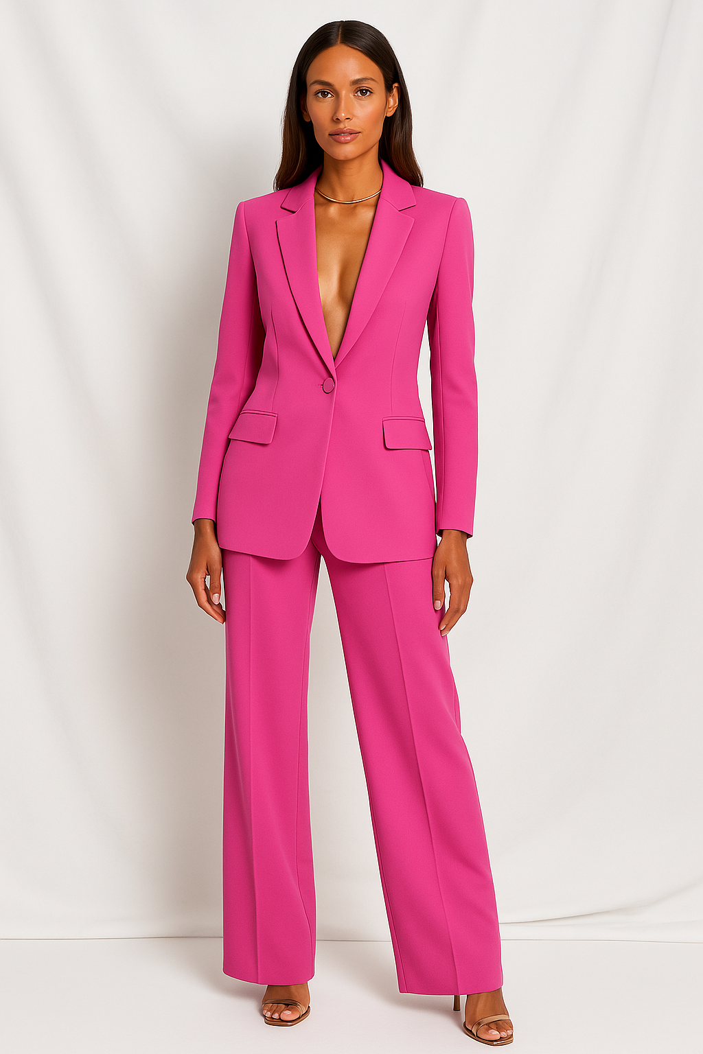 Ensemble Tailleur Femme – Blazer Décolleté Profond Élégant