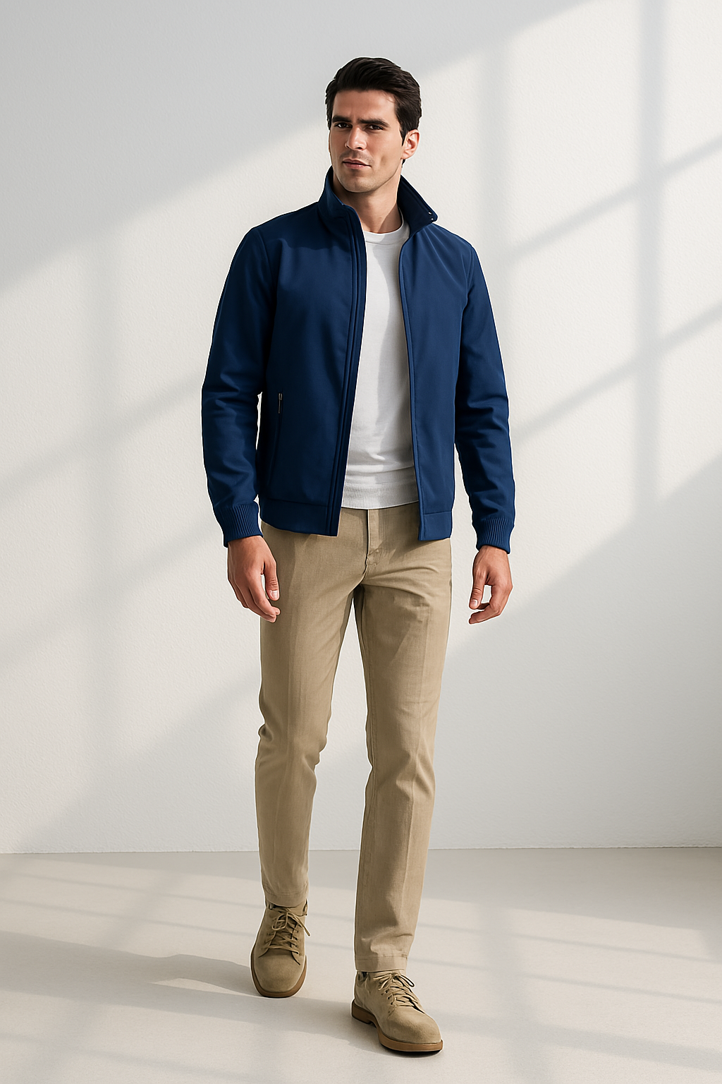 Veste Homme Légère Col Montant Style Moderne