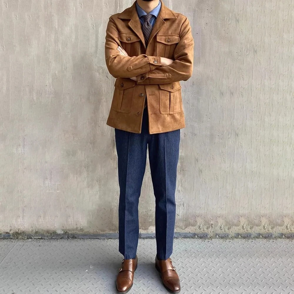 Veste Field Homme Élégante Style Utility À Quatre Poches