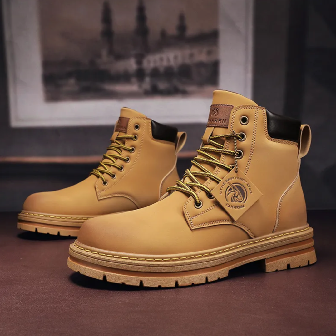 Bottines Homme à Lacets Tige Haute Semelle Épaisse