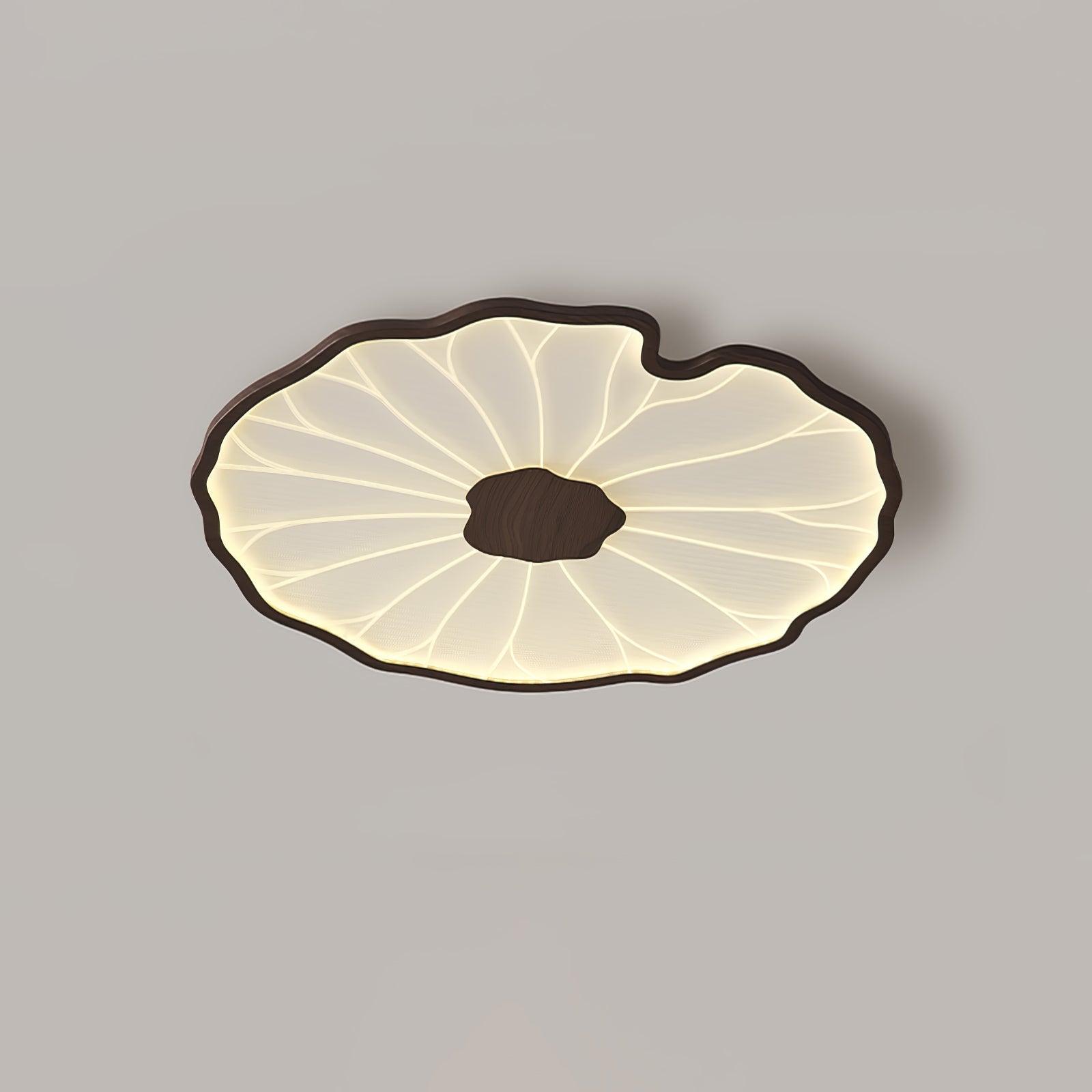 Solara Plafonnier Feuille de Lotus avec Finition Bois