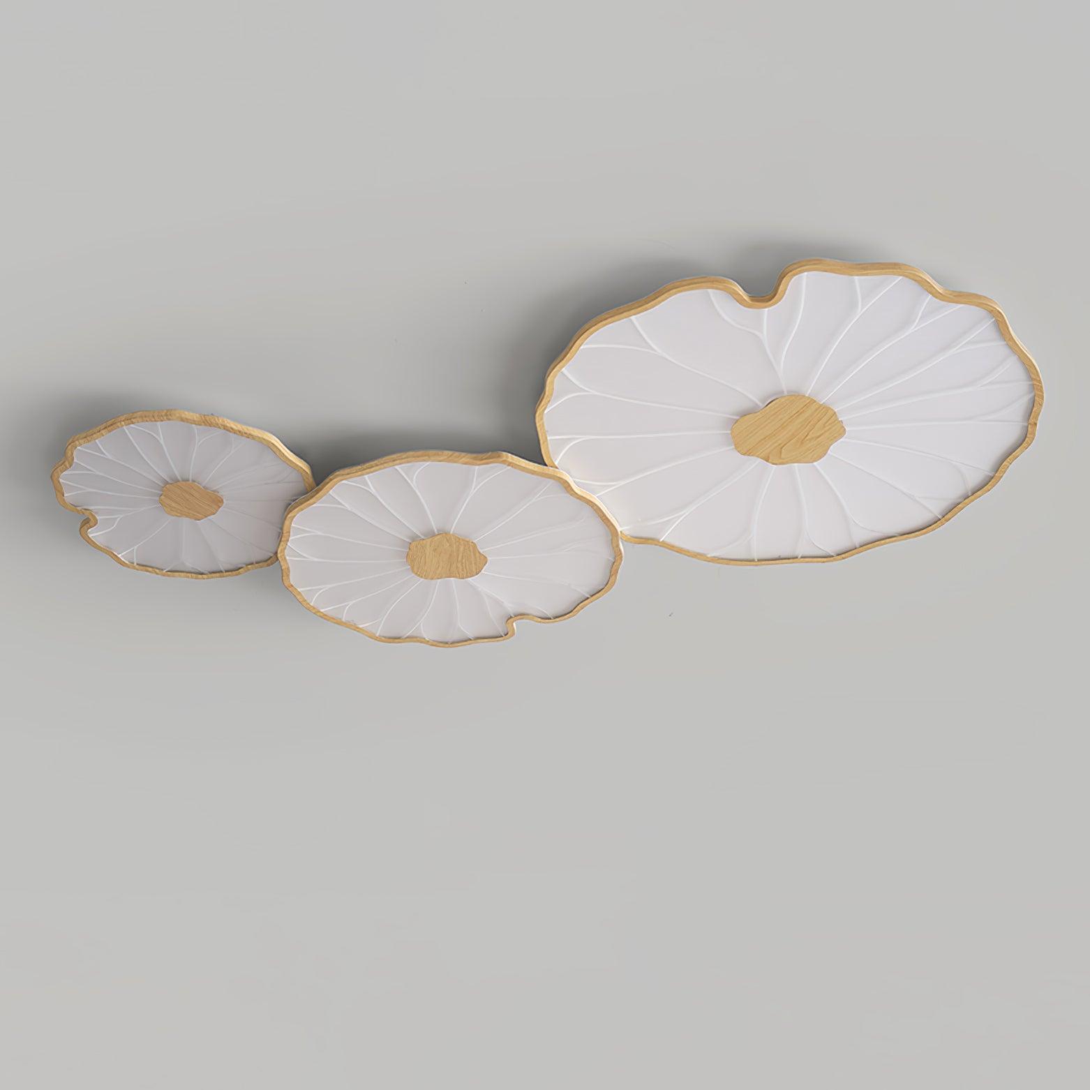 Solara Plafonnier Feuille de Lotus avec Finition Bois