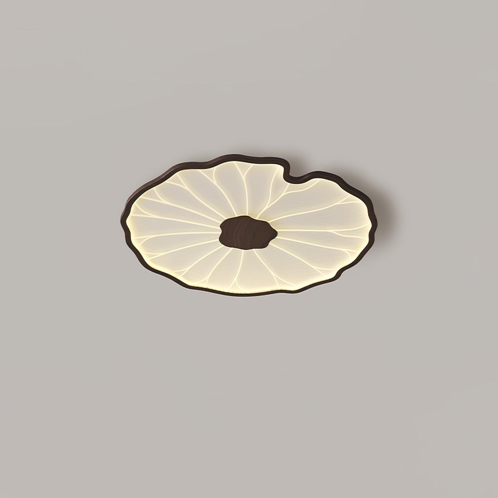 Solara Plafonnier Feuille de Lotus avec Finition Bois