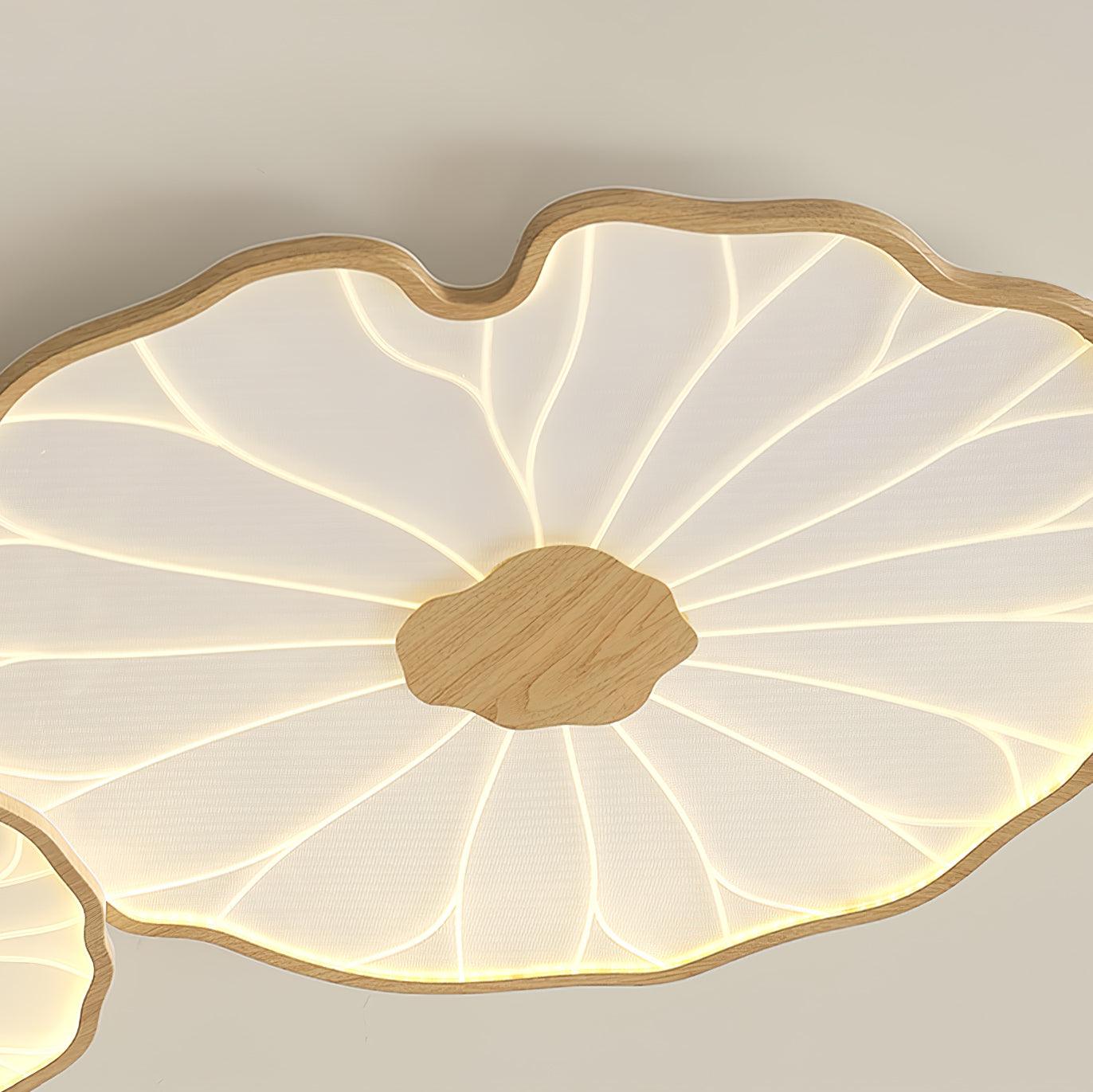 Solara Plafonnier Feuille de Lotus avec Finition Bois