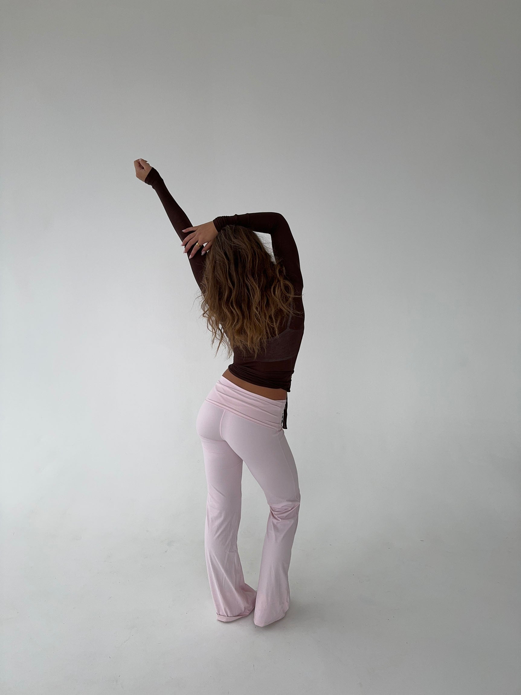 Top Cache-Cœur Ajusté Femme Manches Longues Tissu Extensible