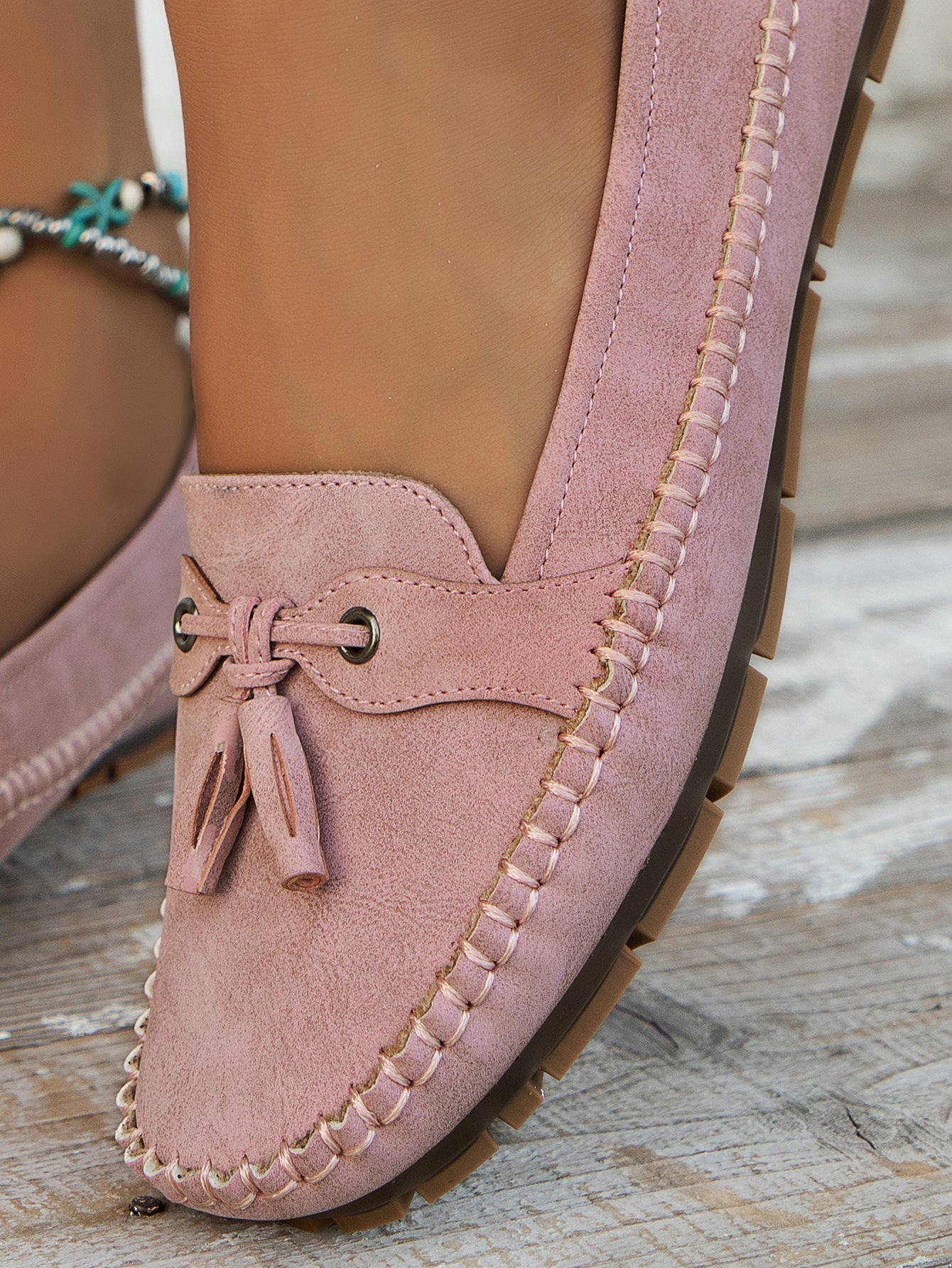 Mocassins Femme Souples à Nœud Décoratif et Semelle Flexible pour Usage Quotidien