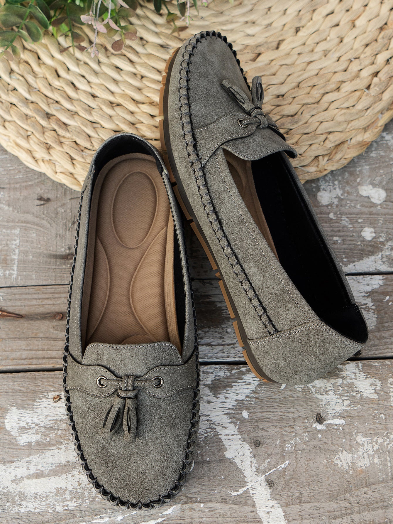 Mocassins Femme Souples à Nœud Décoratif et Semelle Flexible pour Usage Quotidien