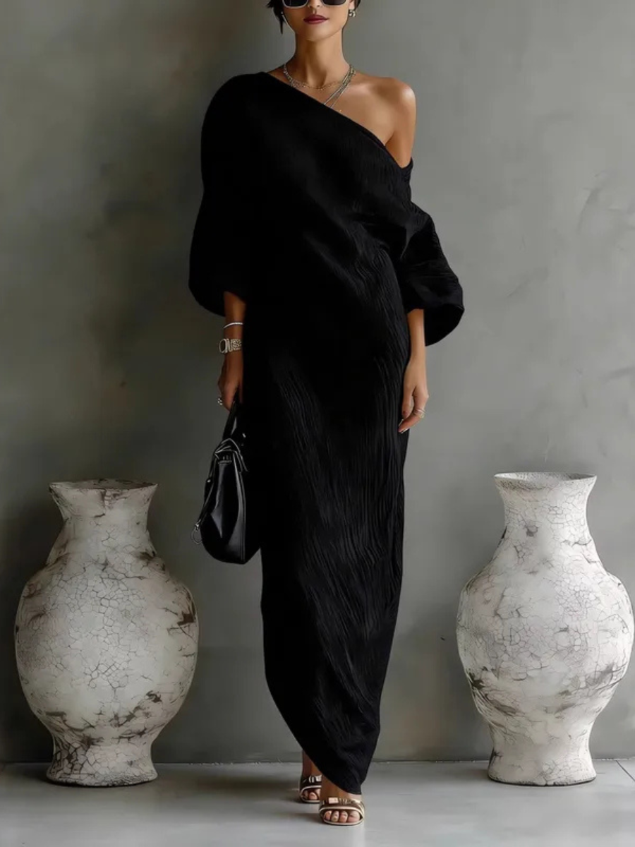 Robe maxi femme asymétrique à une épaule