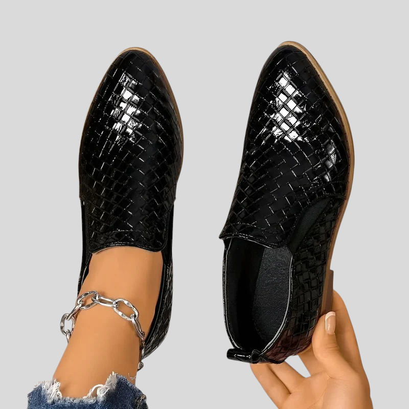 Bottines femme tressées à talon bloc stable