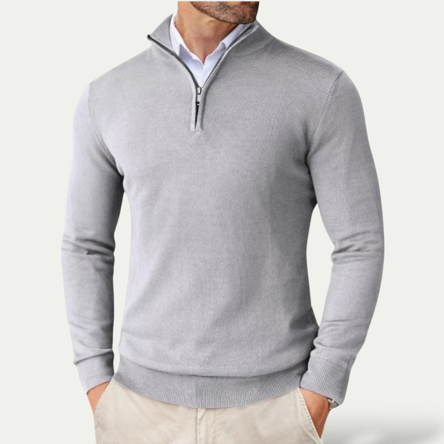 Pull en coton pour homme à demi-zip – Confort respirant et style polyvalent