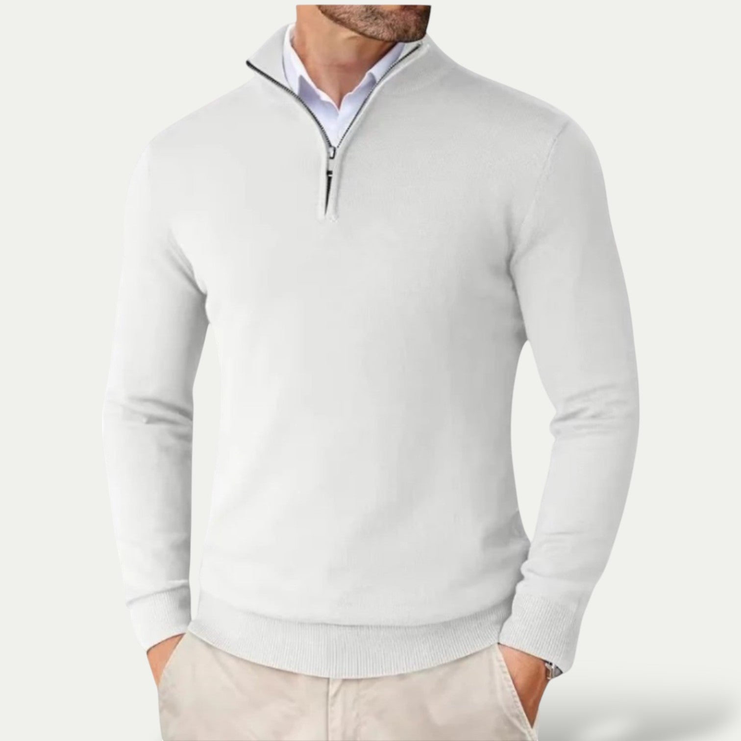 Pull en coton pour homme à demi-zip – Confort respirant et style polyvalent