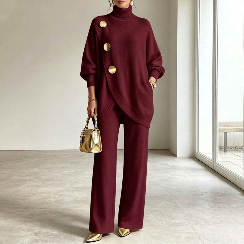 Ensemble femme en maille avec pantalon large