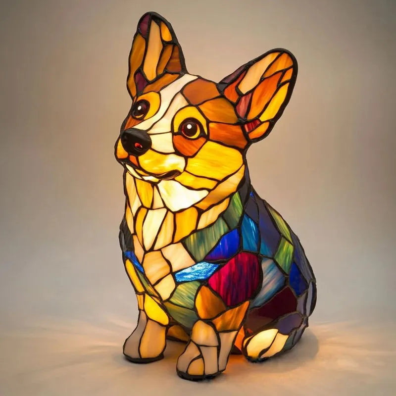 Corgi Lumière Radiante – lampe décorative design iconique – 17,5 × 17 cm