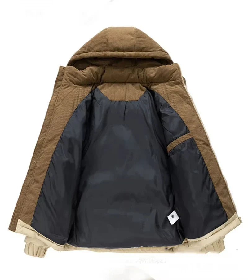Veste matelassée homme à capuche et fermeture zippée