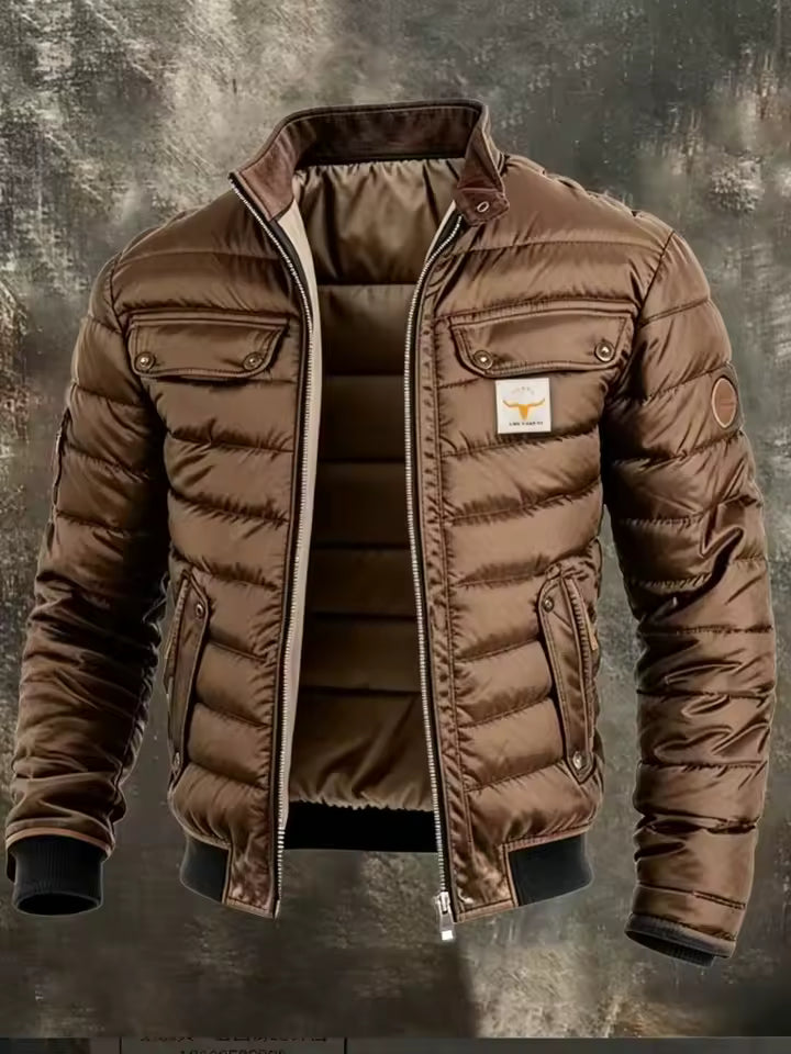 Veste homme matelassée à col montant style vintage