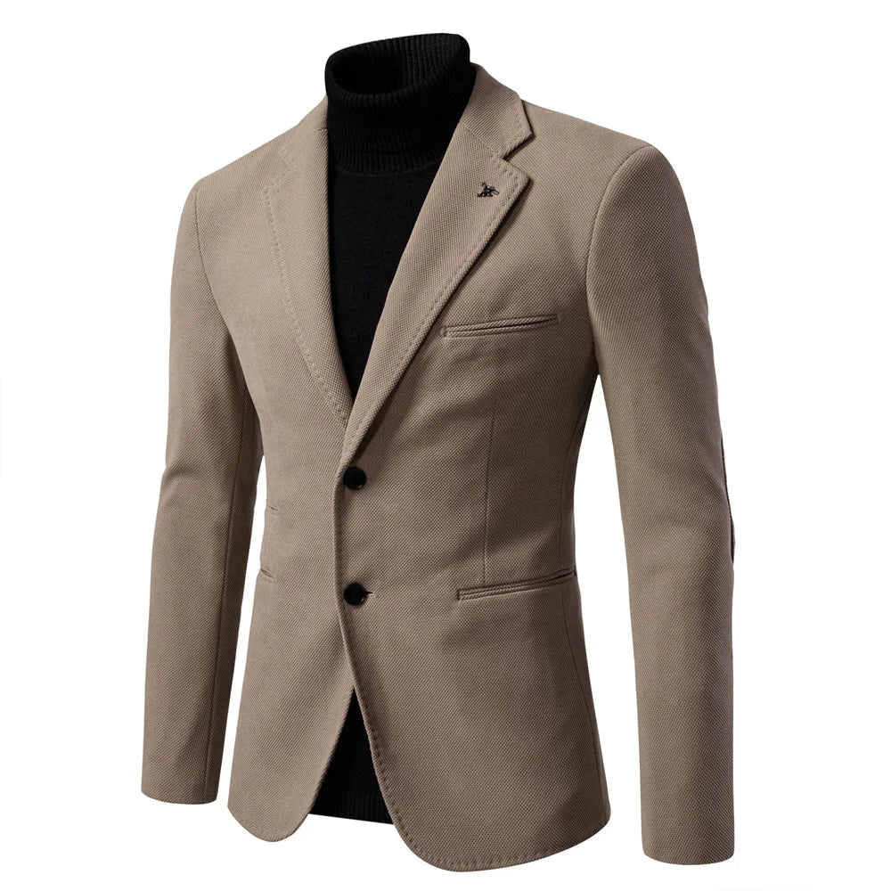 Blazer Homme Élégant à Revers Classique Coupe Moderne