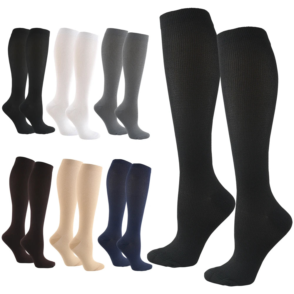 Chaussettes de compression unisexes anti-fatigue sport et voyage