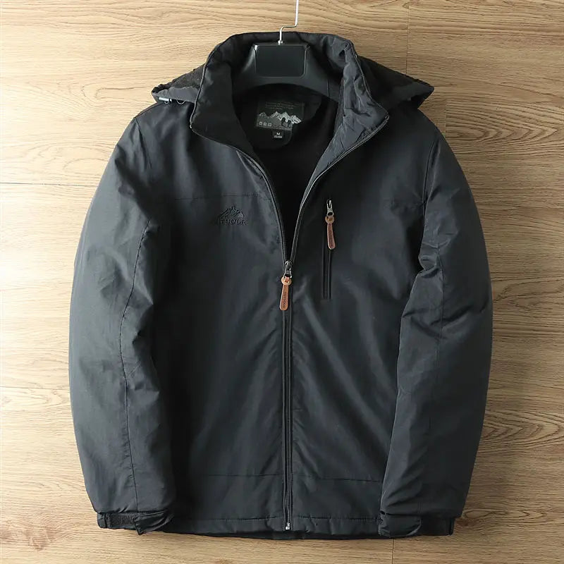 Veste imperméable homme à capuche et fermeture zippée