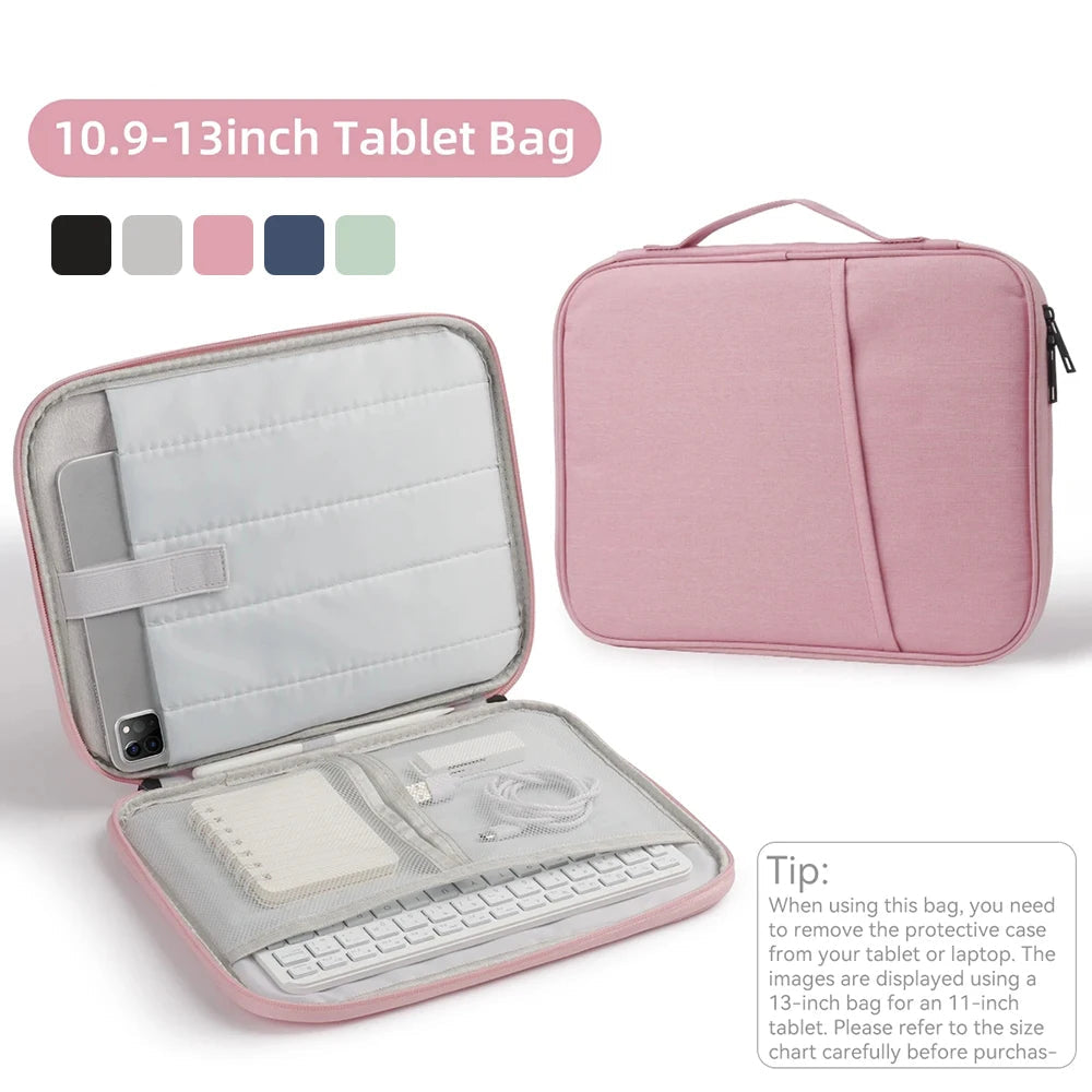 Housse tablette 11 à 13 pouces avec poignée et rangements