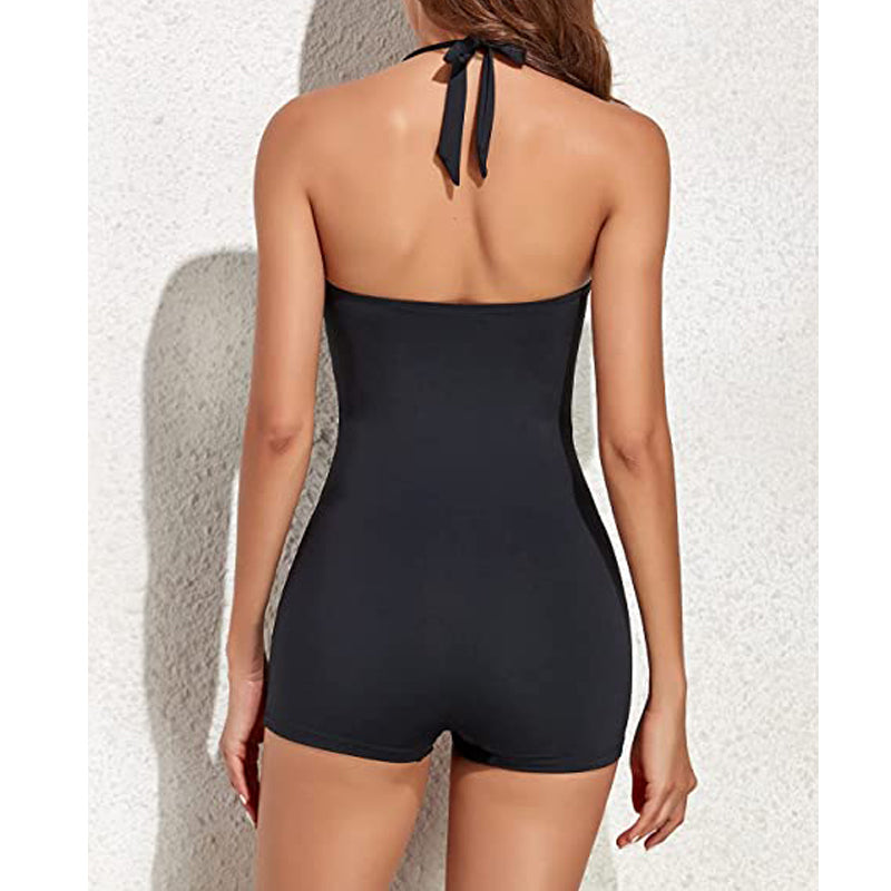 Maillot de Bain Halter Sculptant – Élégance Silhouette Affinée