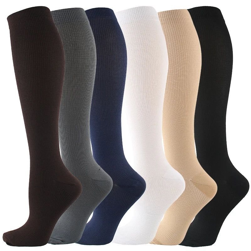 Chaussettes de compression unisexes anti-fatigue sport et voyage