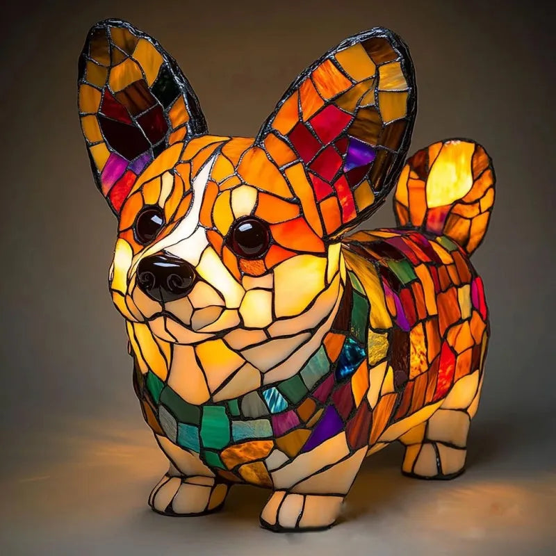 Corgi Lumière Radiante – lampe décorative design iconique – 17,5 × 17 cm