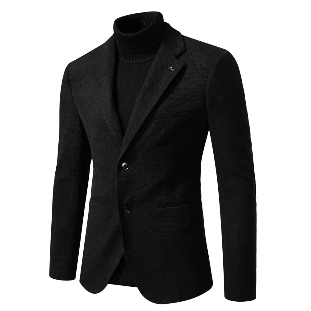 Blazer Homme Élégant à Revers Classique Coupe Moderne