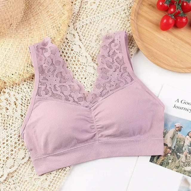 Soutien-gorge en dentelle sans armature – Confort léger et élégance