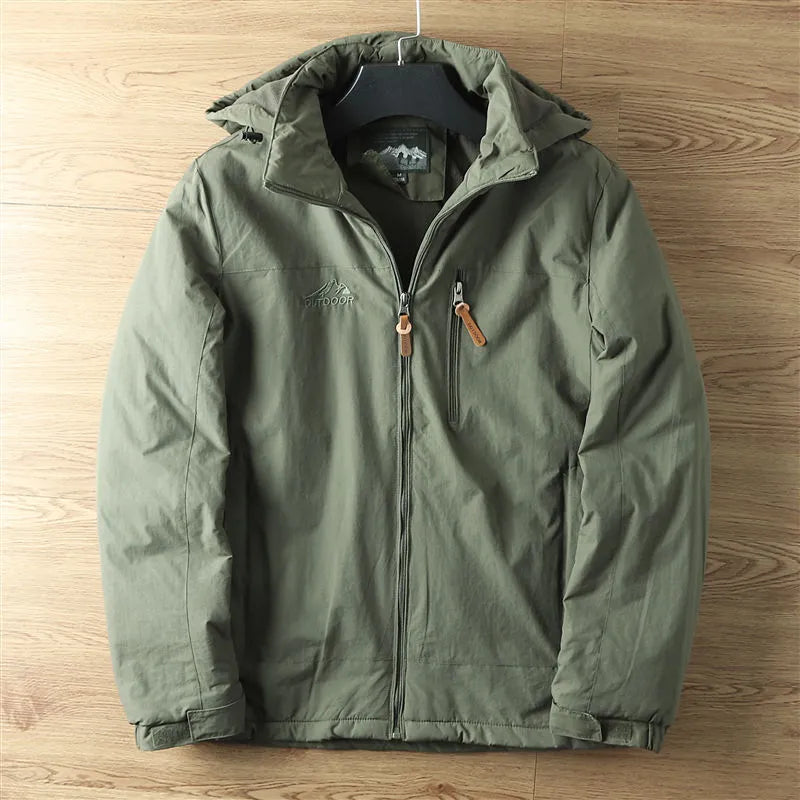 Veste imperméable homme à capuche et fermeture zippée