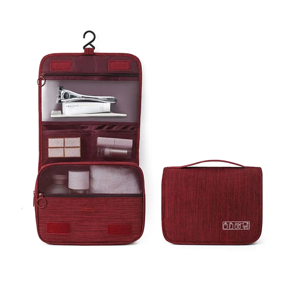 Trousse de toilette suspendue pliable avec compartiments