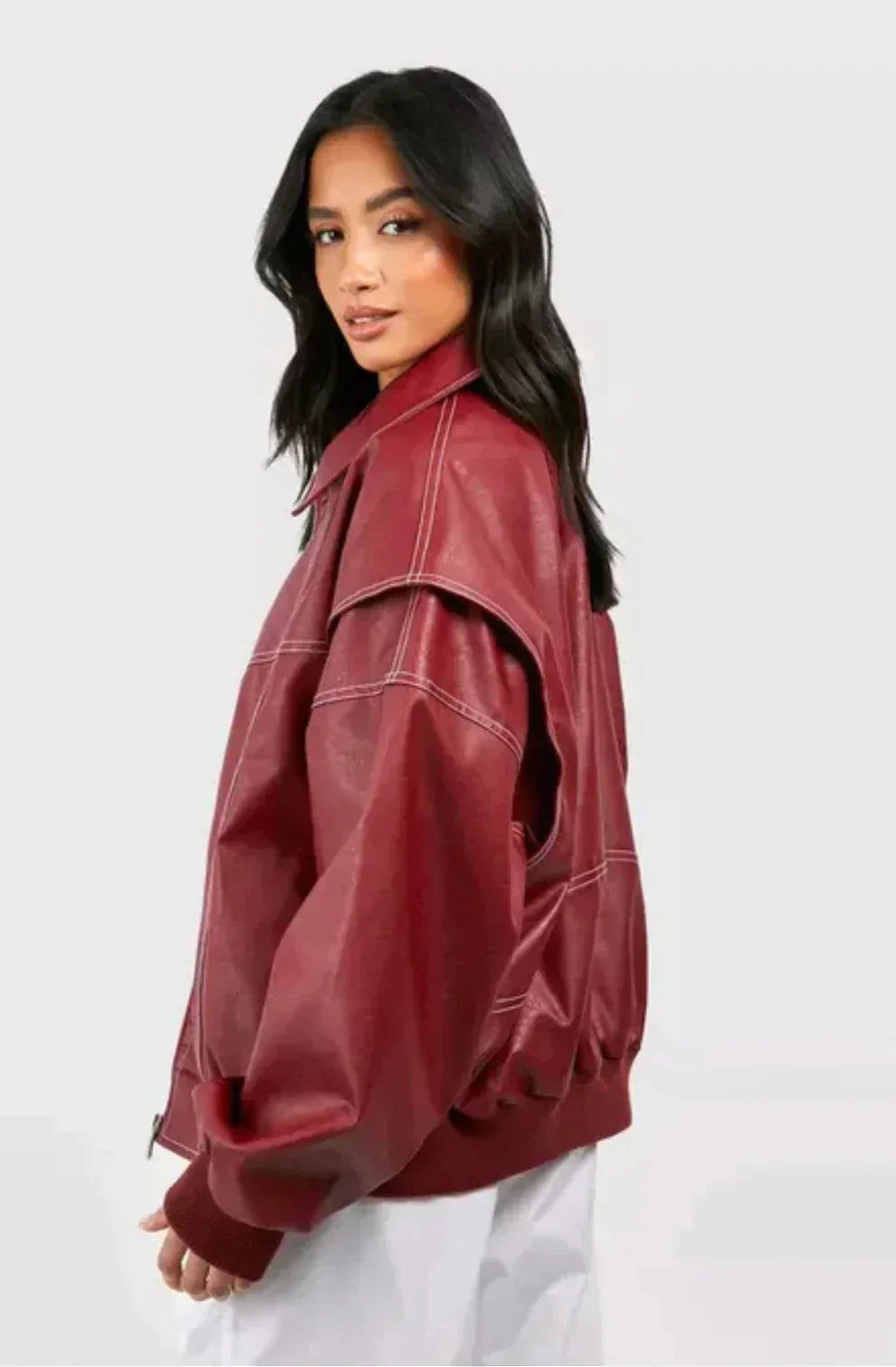 Veste Oversize Femme Avec Fermeture Zippée – Style Moderne Décontracté