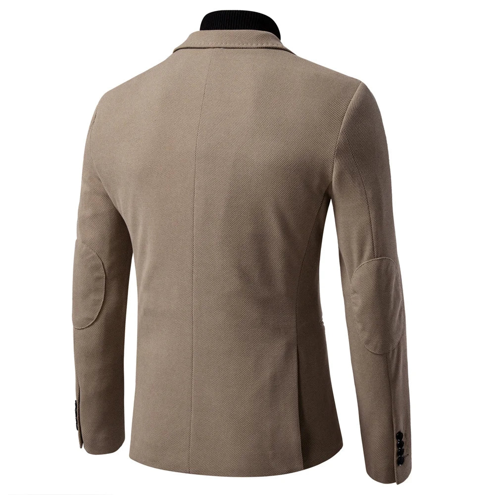 Blazer Homme Élégant à Revers Classique Coupe Moderne
