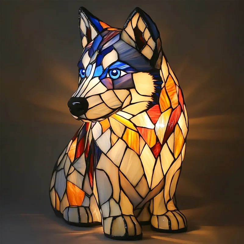 Glacier Gaze Husky – lampe décorative design originale – 17,5 × 17 cm