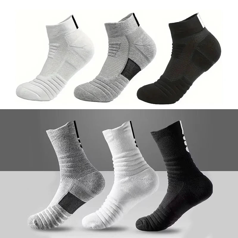 1/3 paires de chaussettes de Football antidérapantes pour hommes, chaussettes en coton, Tube court et Long, chaussettes de Sport respirantes et déodorantes 39-45
