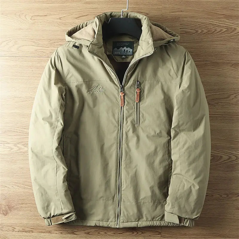 Veste imperméable homme à capuche et fermeture zippée