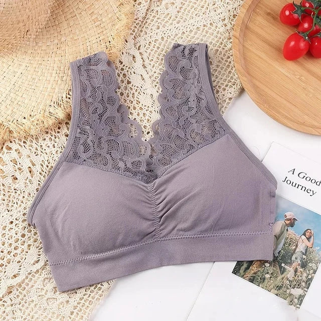Soutien-gorge en dentelle sans armature – Confort léger et élégance