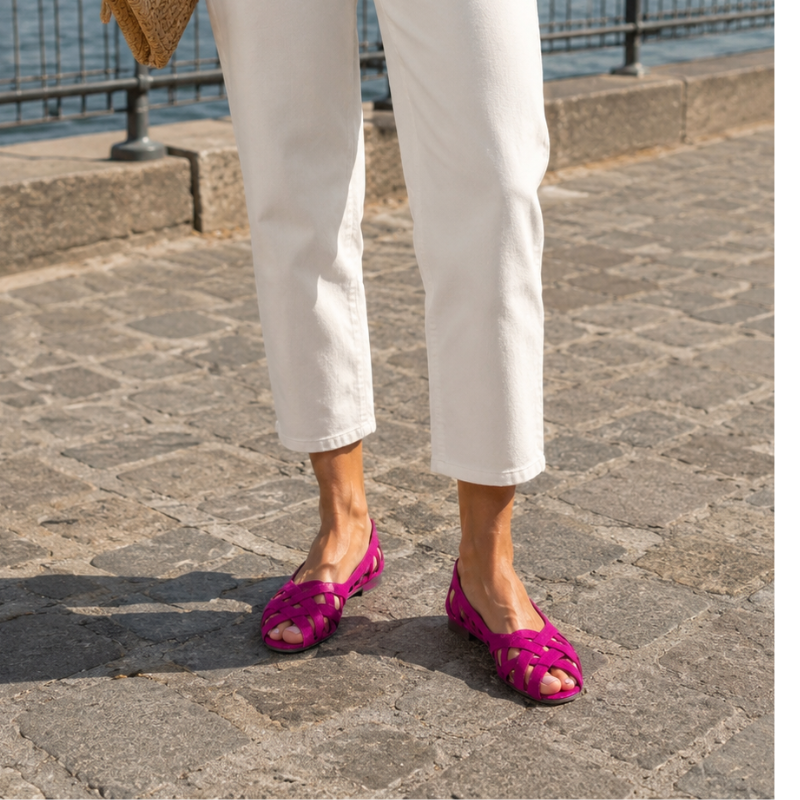 Sandales plates femme tressées à bout ouvert
