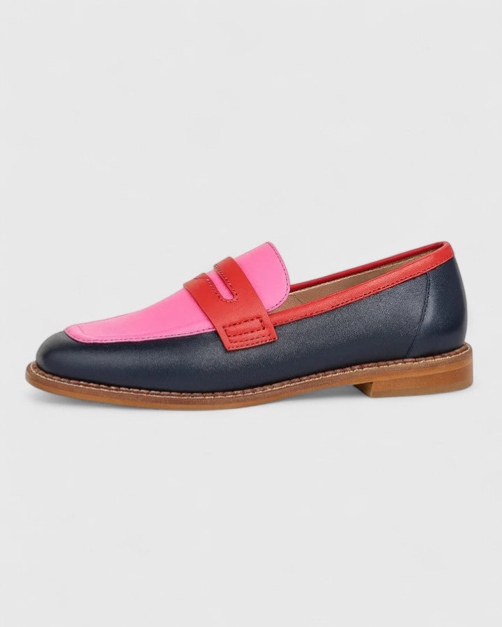 Mocassins Femme Color Block Penny Loafer Confortables