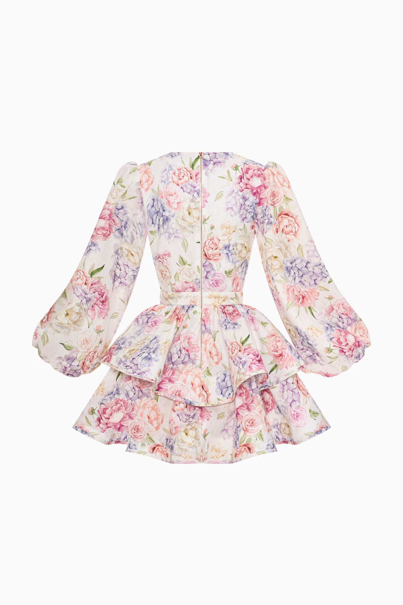 Robe Femme Évasée Imprimé Floral Manches Volumineuses Coupe Structurée