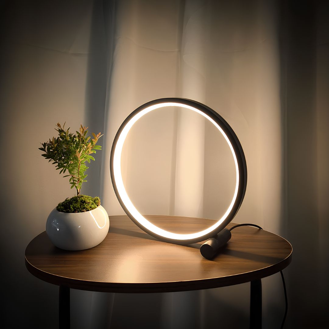 Lampe de chevet LED design halo – Lampe d’ambiance moderne intensité réglable