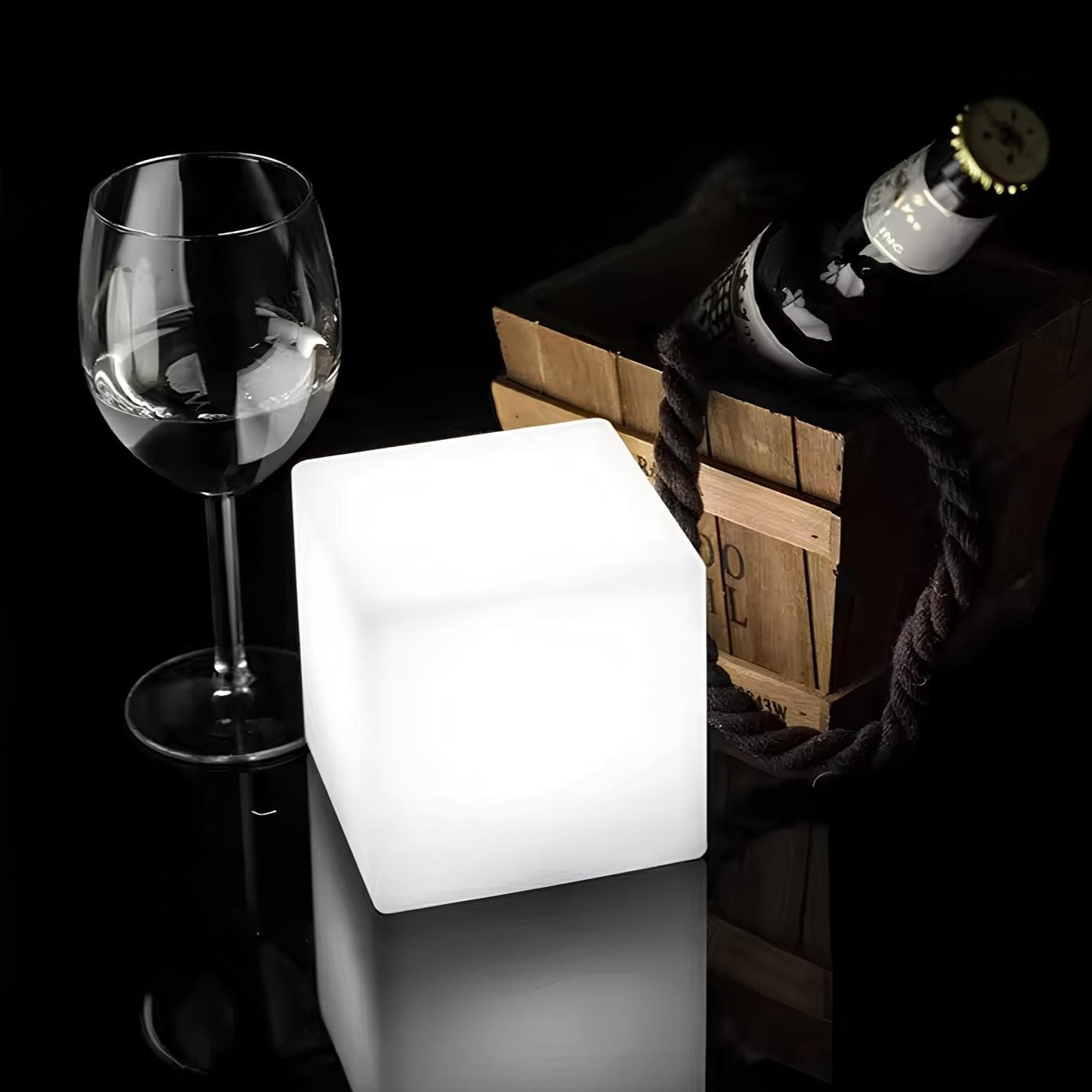 Lampe décorative LED en forme de cube – Lampe d’ambiance sans fil intérieur et extérieur